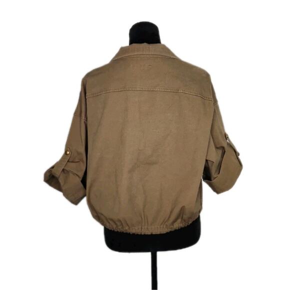 Lauren Ralph Lauren Vondra Cropped Boxy Utility Jacket Olive Twill Size 14 - Picture 4 of 8